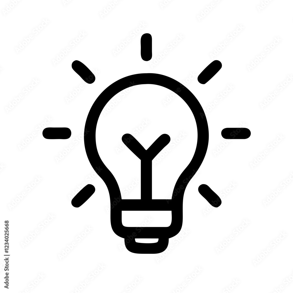 Poster light bulb vector icon for illumination and innovation representation