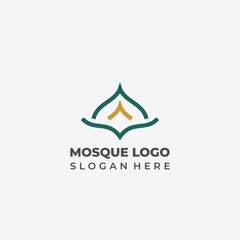 Minimalist Lineart Mosque Logo with Elegant Islamic Touch