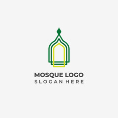 Elegant Semi Lineart Mosque Dome Logo 