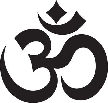 om symbol on black background