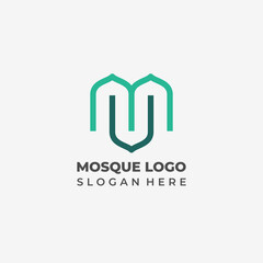 Minimalist Lineart Mosque Logo with Elegant Islamic Touch