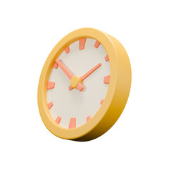 3d icon render of wall clock isolated