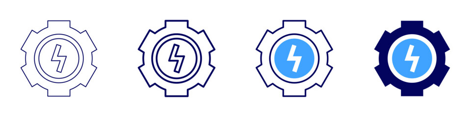Energy management icon in 4 different styles. Thin Line, Line, Bold, and Bold Line. Duotone style. Editable stroke