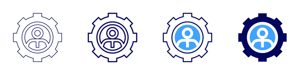 Male manager icon in 4 different styles. Thin Line, Line, Bold, and Bold Line. Duotone style. Editable stroke