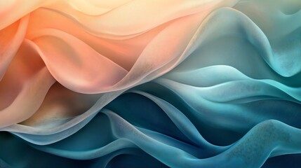 Obraz premium Soft pastel fabrics gently flowing creating a serene abstract image. AI Generated