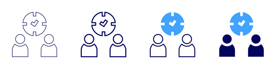 Work time management icon in 4 different styles. Thin Line, Line, Bold, and Bold Line. Duotone style. Editable stroke