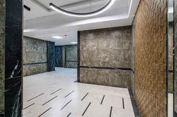 Russia, Moscow- May 27, 2020: interior apartment public place, house entrance. doors, walls,...