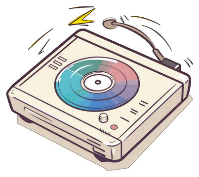 retro turntable playing colorful record clip art preview