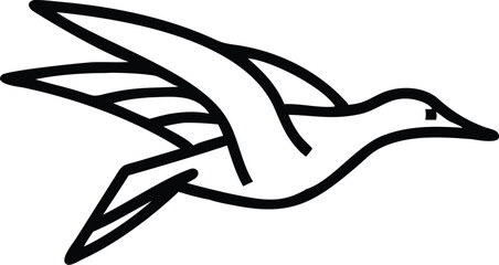 Ancient Egyptian symbol, stylized crow, black silhouette, minimalist design, hieroglyphic art, tribal motif, curved beak, simplified bird shape, bold graphic, cultural icon, contrasting black and whit