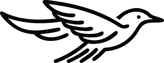 Ancient Egyptian symbol, stylized crow, black silhouette, minimalist design, hieroglyphic art, tribal motif, curved beak, simplified bird shape, bold graphic, cultural icon, contrasting black and whit