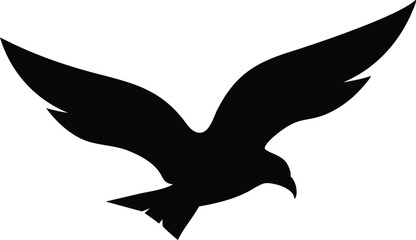 Ancient Egyptian symbol, stylized crow, black silhouette, minimalist design, hieroglyphic art, tribal motif, curved beak, simplified bird shape, bold graphic, cultural icon, contrasting black and whit