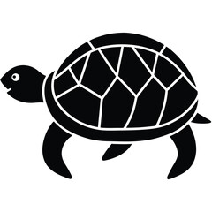 Simple and Playful Turtle Icon with a Patterned Shell