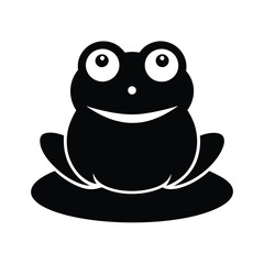 Simple and Cute Frog Silhouette vector.