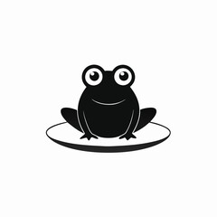  Simple and Cute Frog Silhouette vector.