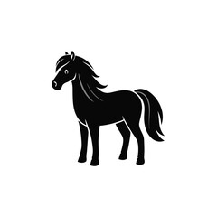 Minimalist Horse Icon with Elegant Lines and Bold Silhouette vector.