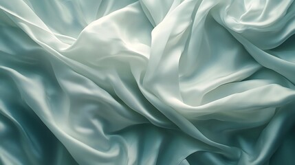 Obraz premium Softly draped silk fabric glows subtly underneath cool muted light. AI Generated