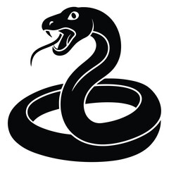 Fototapeta premium Coiled Mystery A Minimalist Snake Design Symbolizing Power and Grace.