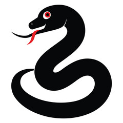 Coiled Mystery A Minimalist Snake Design Symbolizing Power and Grace.
