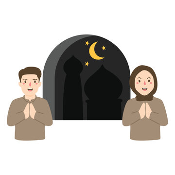 Greetings During Eid-al Fitr Illustration