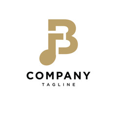 Letter B Music Note Logo Icon Vector