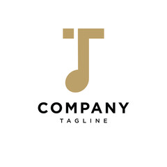 Letter T Music Note Logo Icon Vector