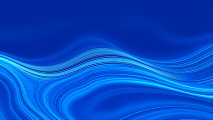 Blue wavy lines abstract background. Trendy psychedelic retro style backdrop. Waves, swirl and twirl pattern. Twisted distorted vector texture. Generative AI