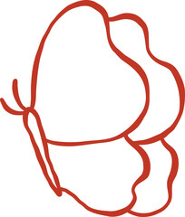 Retro Vintage Butterly Doodle Outline