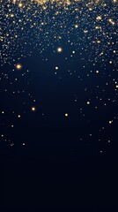 Elegant minimalist background with golden bokeh on navy blue