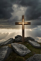 Good friday banner with cross background
