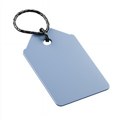 Fototapeta premium Blank light blue tag with a dark cord.