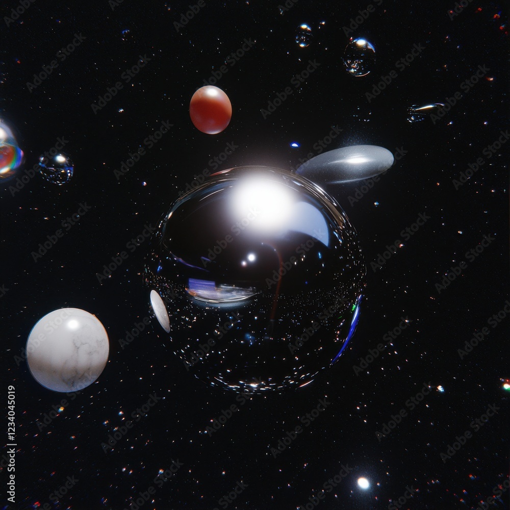 Aufkleber cosmic abstraction art exploration digital universe visual artwork dark space environment abstract p