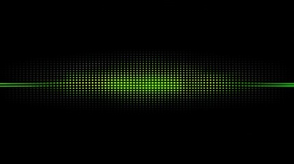 Green light pulse on dark grid; digital background