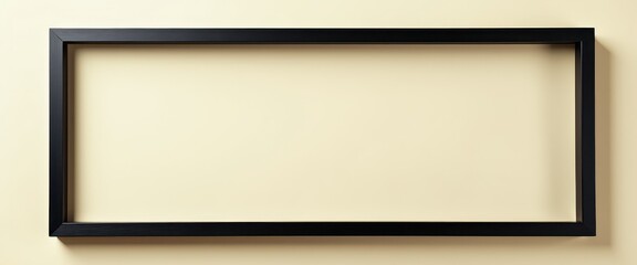 Obraz premium Frame Isolated Background: Matte Black Frame on Cream Wall