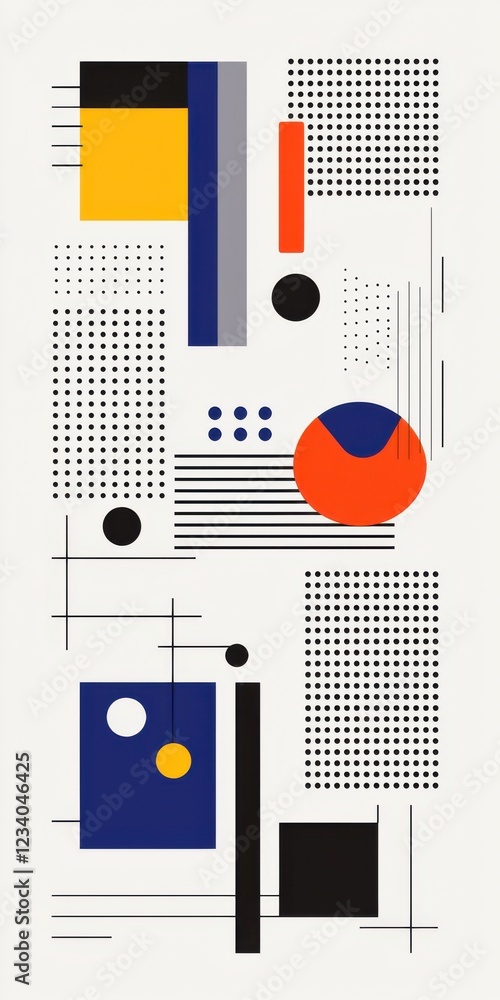 Poster cognitive patterns in abstract modern art gallery digital artwork creative environment eye-level vie