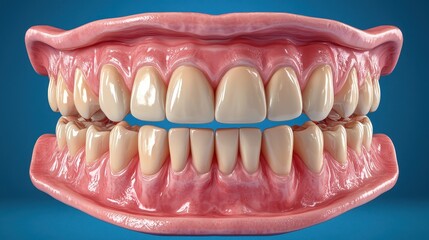 Obraz premium High-Resolution 3D Render of Human Teeth and Gums