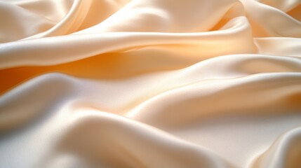 Fototapeta premium Soft, creamy folds of luxurious satin fabric, capturing elegance and sophistication in calming hues.
