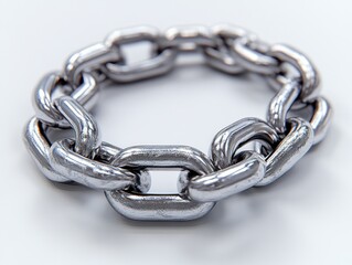 Obraz premium Metal Chain Links Interconnect Securely