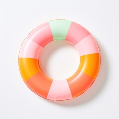 Obraz premium Summer swim ring lifebuoy white background inflatable.