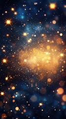 Obraz premium Cosmic elegance golden light particles on indigo canvas