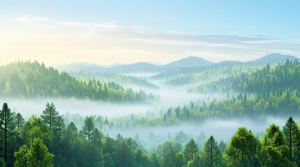 Majestic mountain peak and verdant forest, a breathtaking landscape photography of nature's serenity