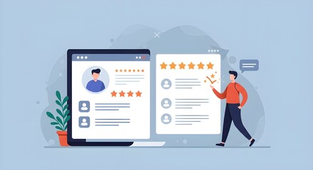 El usuario comenta y otorga una excelente calificación a la experiencia de servicio en la aplicación en línea, el concepto de encuesta de satisfacción del cliente, el usuario evalúa la calidad del ser