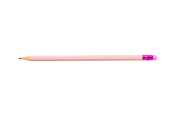 Pink pencil isolated on transparent background.
