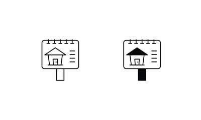 Ad Board icons set vector stock illustration
