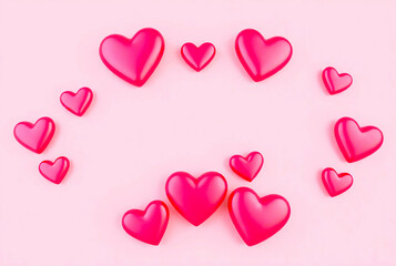 Pink Heart shapes for valentine background