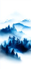Obraz premium clouds in the mountains with trees
