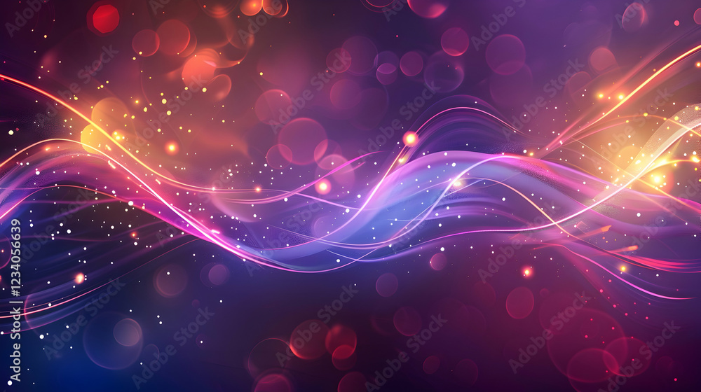 Aufkleber Abstract waves of light and color create a vibrant, dynamic background.