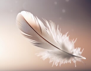 Obraz premium Close-Up of a Delicate Feather Floating Gracefully in Mid-Air