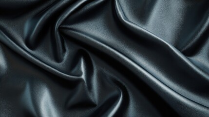 Obraz premium Draped dark grey silk fabric, textured background, luxury design