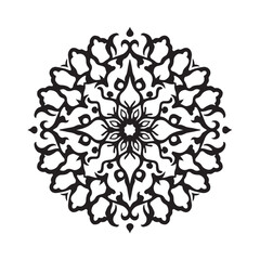 Mandala vector design silhouette. Set of decorative mandala flowers. Vector illustration eps 10