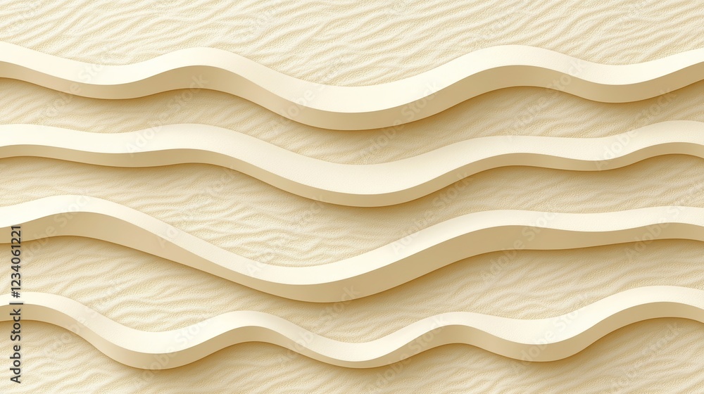 Aufkleber cream waves a textured and flowing abstract background with alternating ridges and troughs